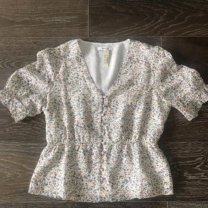 Madewell floral peplum blouse NWT
